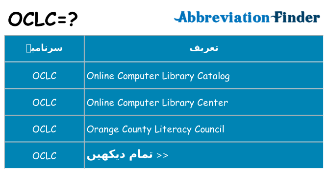 کیا oclc کھڑا کرتا ہے کے لئے