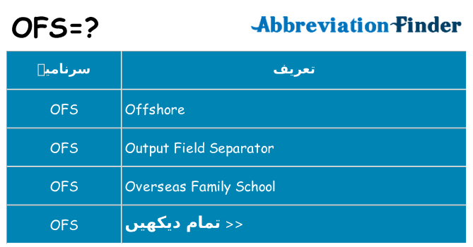 کیا ofs کھڑا کرتا ہے کے لئے