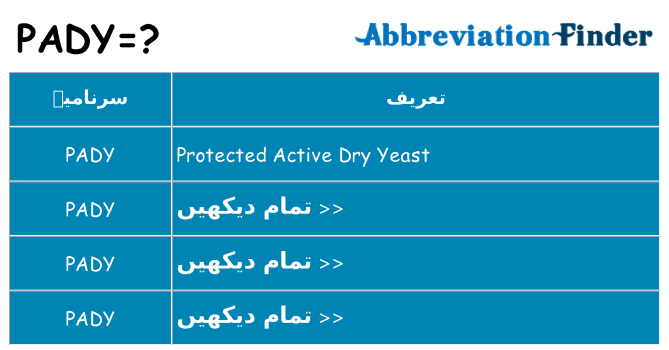 کیا pady کھڑا کرتا ہے کے لئے