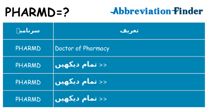 کیا pharmd کھڑا کرتا ہے کے لئے