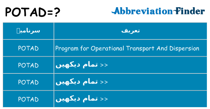 کیا potad کھڑا کرتا ہے کے لئے
