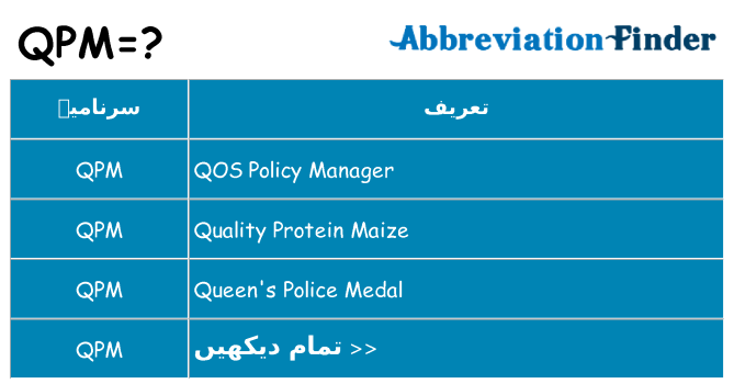 کیا qpm کھڑا کرتا ہے کے لئے