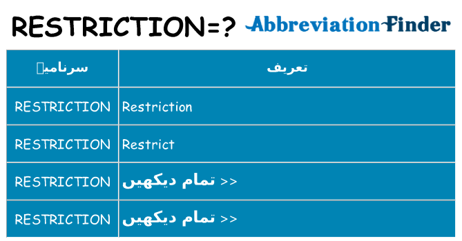 کیا restriction کھڑا کرتا ہے کے لئے