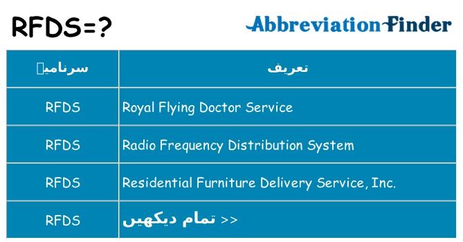 کیا rfds کھڑا کرتا ہے کے لئے