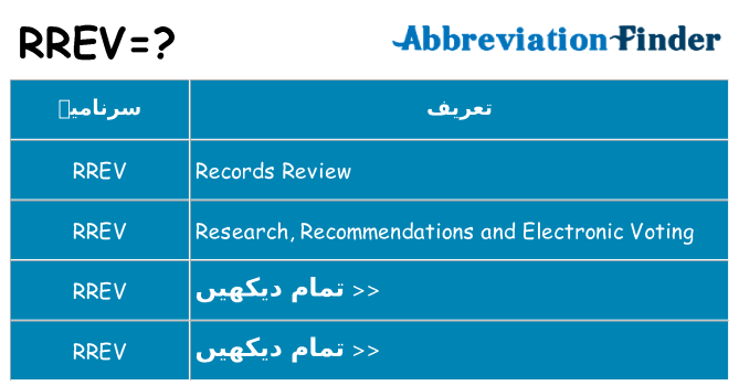 کیا rrev کھڑا کرتا ہے کے لئے