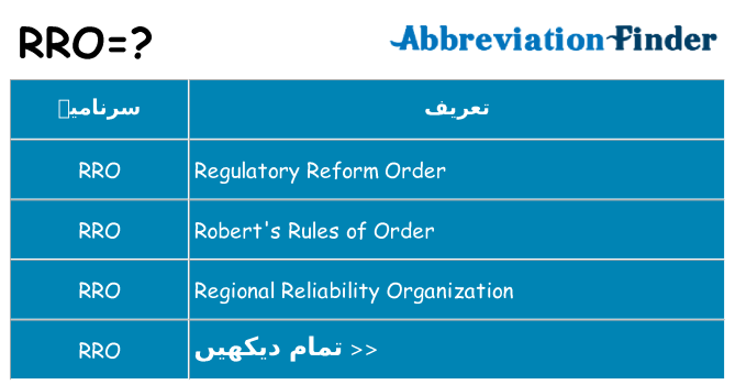 کیا rro کھڑا کرتا ہے کے لئے