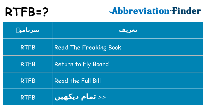 کیا rtfb کھڑا کرتا ہے کے لئے