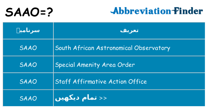 کیا saao کھڑا کرتا ہے کے لئے