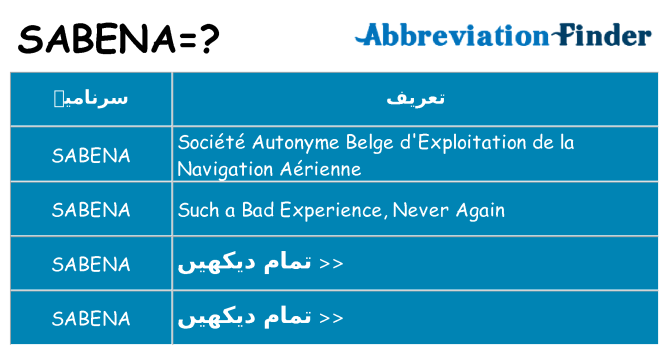 کیا sabena کھڑا کرتا ہے کے لئے