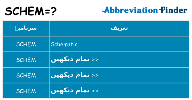 کیا schem کھڑا کرتا ہے کے لئے