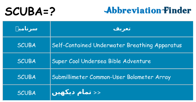 کیا scuba کھڑا کرتا ہے کے لئے