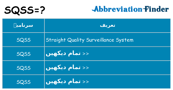 کیا sqss کھڑا کرتا ہے کے لئے
