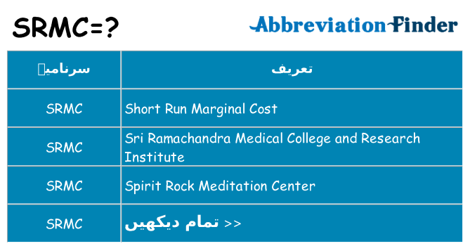 کیا srmc کھڑا کرتا ہے کے لئے