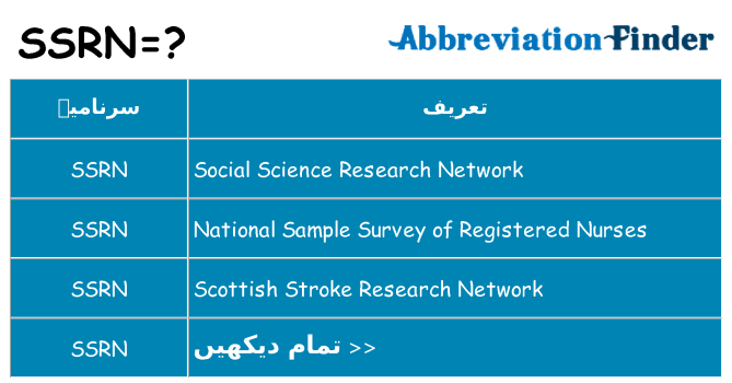 کیا ssrn کھڑا کرتا ہے کے لئے
