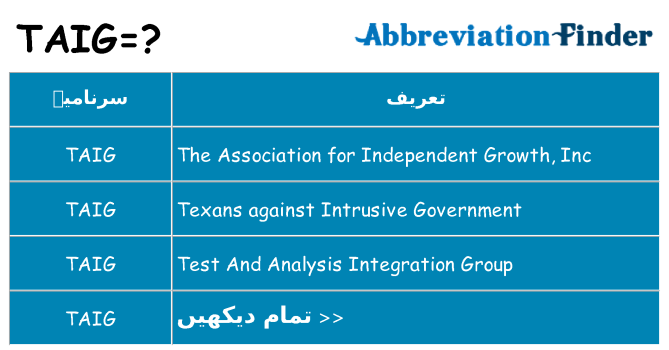 کیا taig کھڑا کرتا ہے کے لئے