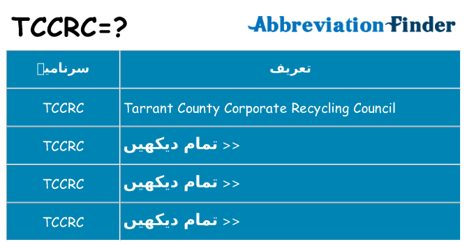 کیا tccrc کھڑا کرتا ہے کے لئے