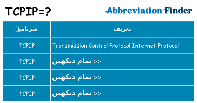 کیا tcpip کھڑا کرتا ہے کے لئے