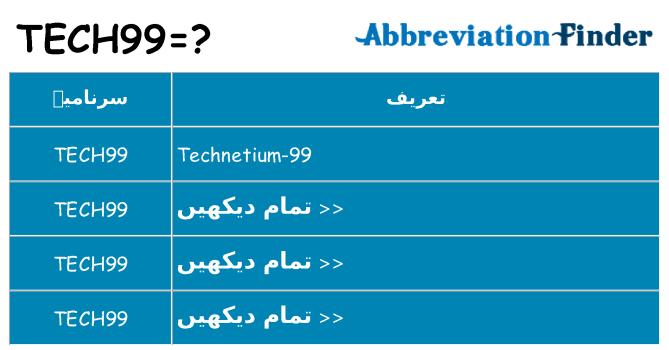 کیا tech99 کھڑا کرتا ہے کے لئے