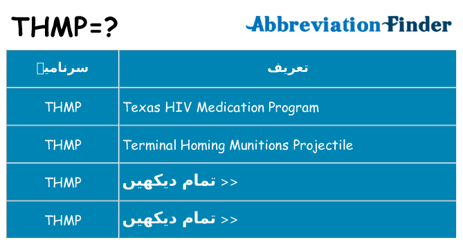 کیا thmp کھڑا کرتا ہے کے لئے