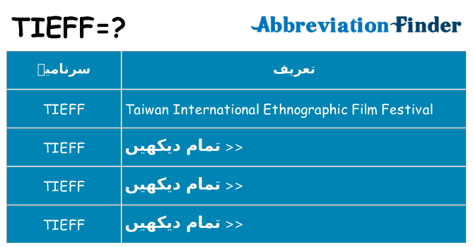 کیا tieff کھڑا کرتا ہے کے لئے