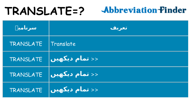 کیا translate کھڑا کرتا ہے کے لئے