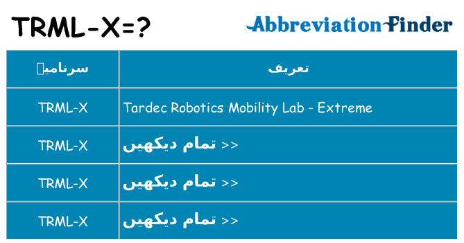 کیا trml-x کھڑا کرتا ہے کے لئے