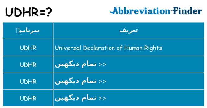 کیا udhr کھڑا کرتا ہے کے لئے