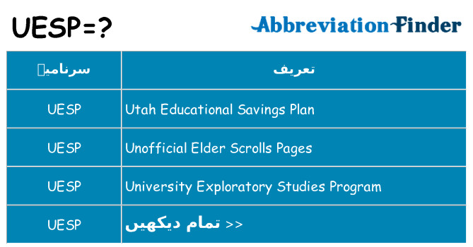 کیا uesp کھڑا کرتا ہے کے لئے