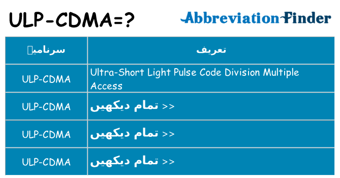 کیا ulp-cdma کھڑا کرتا ہے کے لئے