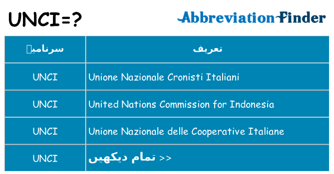 کیا unci کھڑا کرتا ہے کے لئے