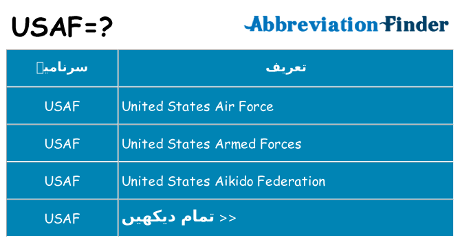 کیا usaf کھڑا کرتا ہے کے لئے