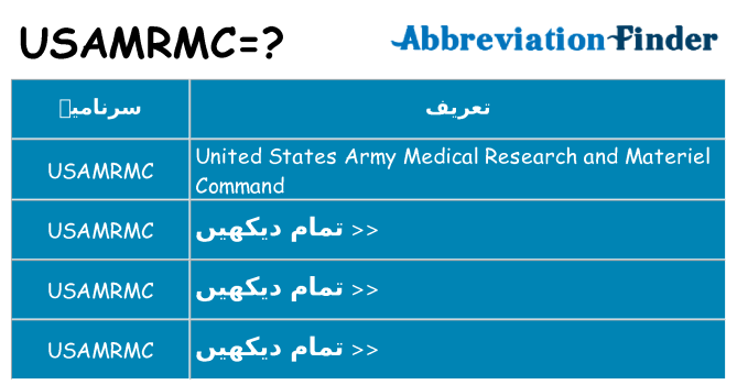 کیا usamrmc کھڑا کرتا ہے کے لئے