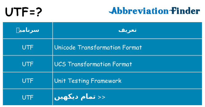 کیا utf کھڑا کرتا ہے کے لئے