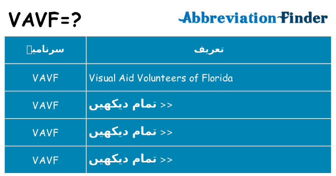 کیا vavf کھڑا کرتا ہے کے لئے