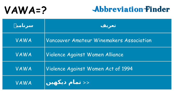 کیا vawa کھڑا کرتا ہے کے لئے