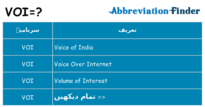 کیا voi کھڑا کرتا ہے کے لئے