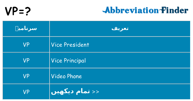 کیا vp کھڑا کرتا ہے کے لئے