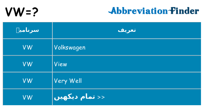 کیا vw کھڑا کرتا ہے کے لئے