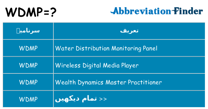 کیا wdmp کھڑا کرتا ہے کے لئے