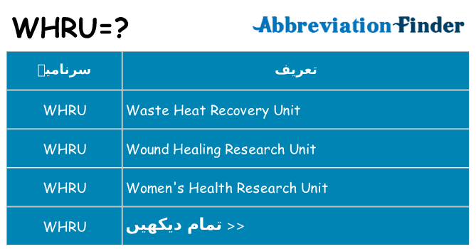 کیا whru کھڑا کرتا ہے کے لئے