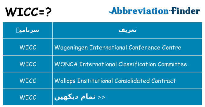 کیا wicc کھڑا کرتا ہے کے لئے