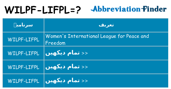 کیا wilpf-lifpl کھڑا کرتا ہے کے لئے