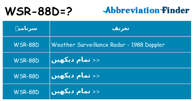 کیا wsr-88d کھڑا کرتا ہے کے لئے