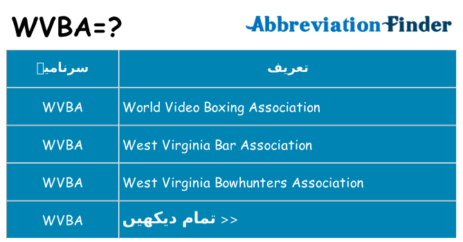 کیا wvba کھڑا کرتا ہے کے لئے