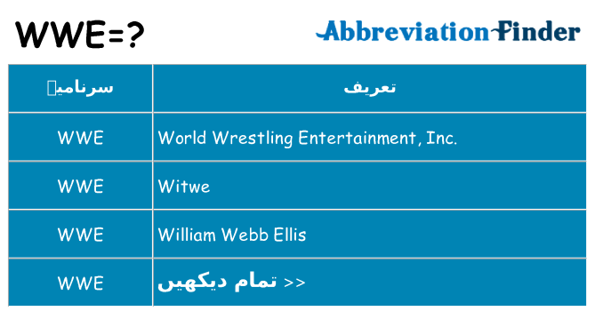 کیا wwe کھڑا کرتا ہے کے لئے
