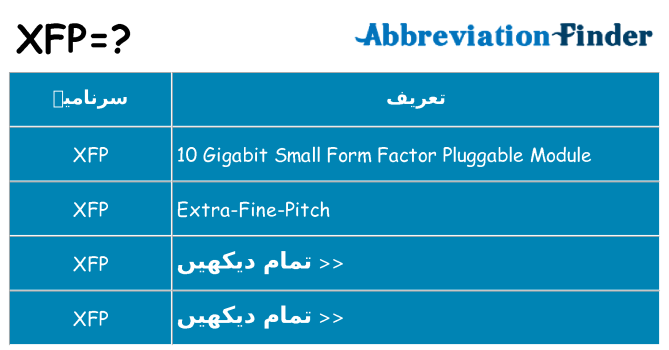 کیا xfp کھڑا کرتا ہے کے لئے
