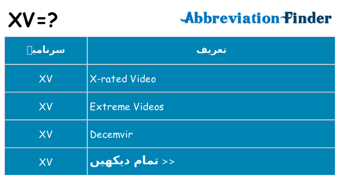 کیا xv کھڑا کرتا ہے کے لئے