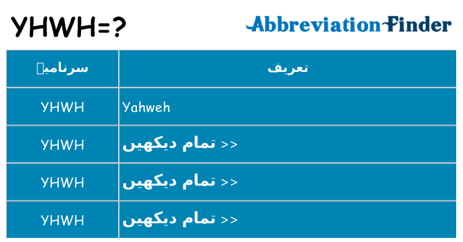 کیا yhwh کھڑا کرتا ہے کے لئے