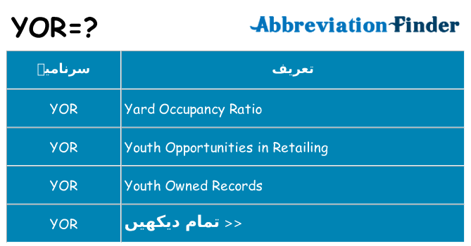 کیا yor کھڑا کرتا ہے کے لئے