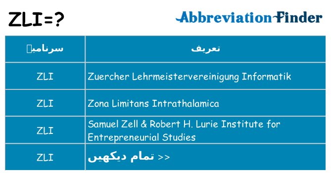 کیا zli کھڑا کرتا ہے کے لئے